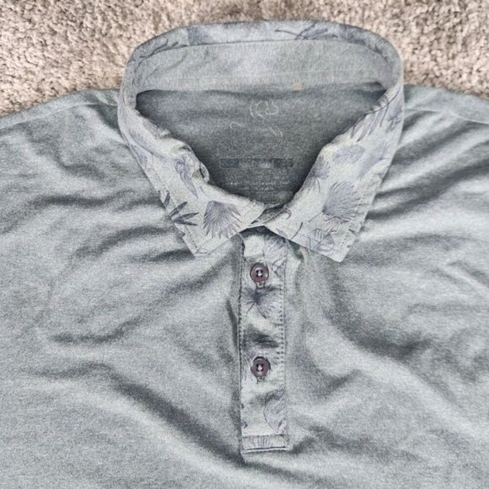 Swannies Shirt Mens Medium Golf Polo Preppy Stretch Geometric Performance